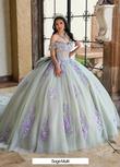 Load image into Gallery viewer, Glitter Tulle 3-D Flowers Ballgown
